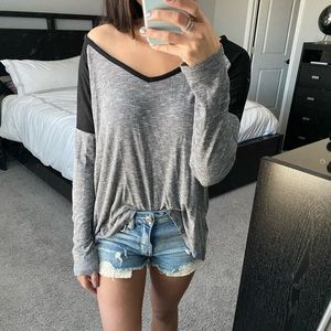 Lightweight Gray & Black Long Sleeve Shirt